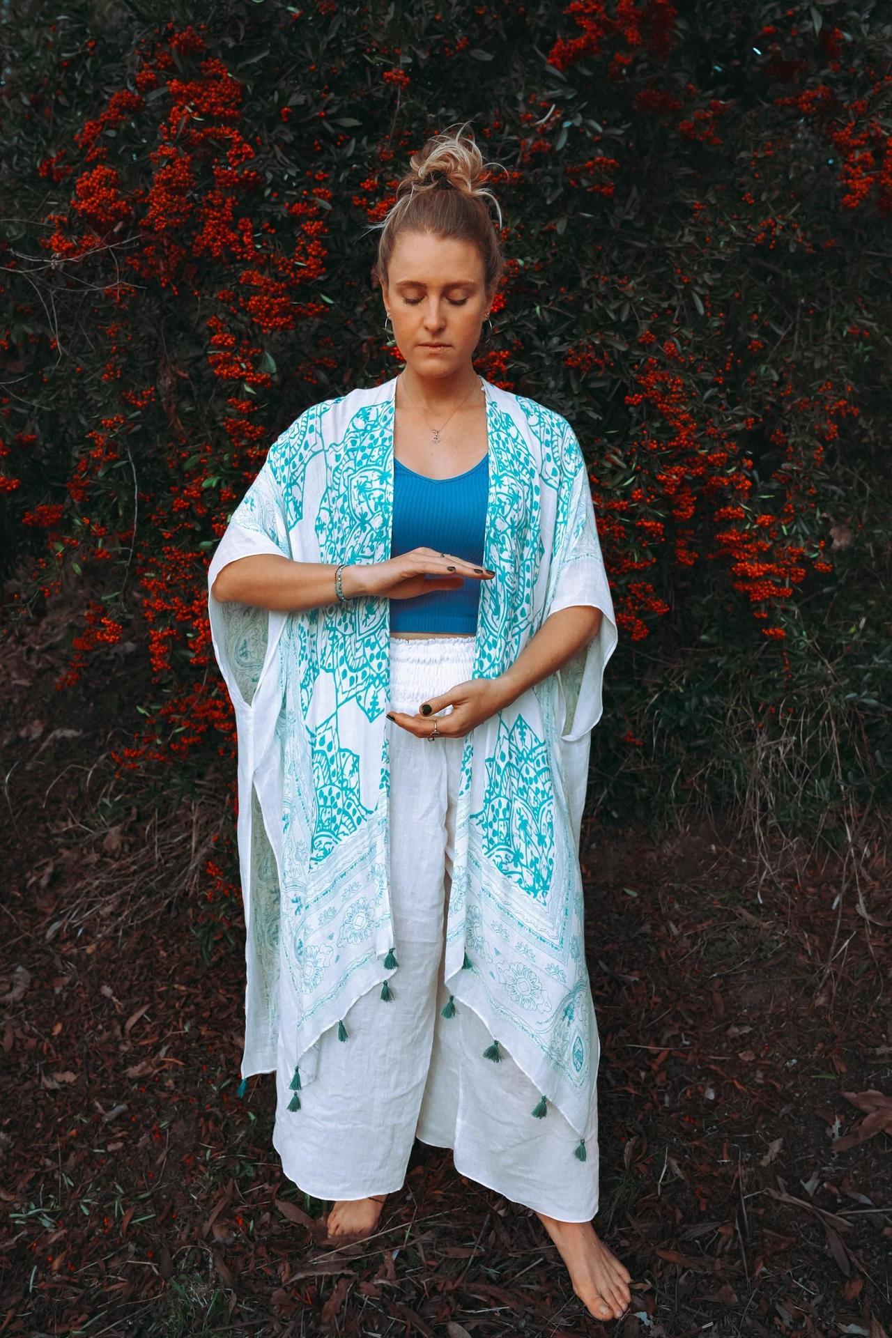 Qigong practice on the beach